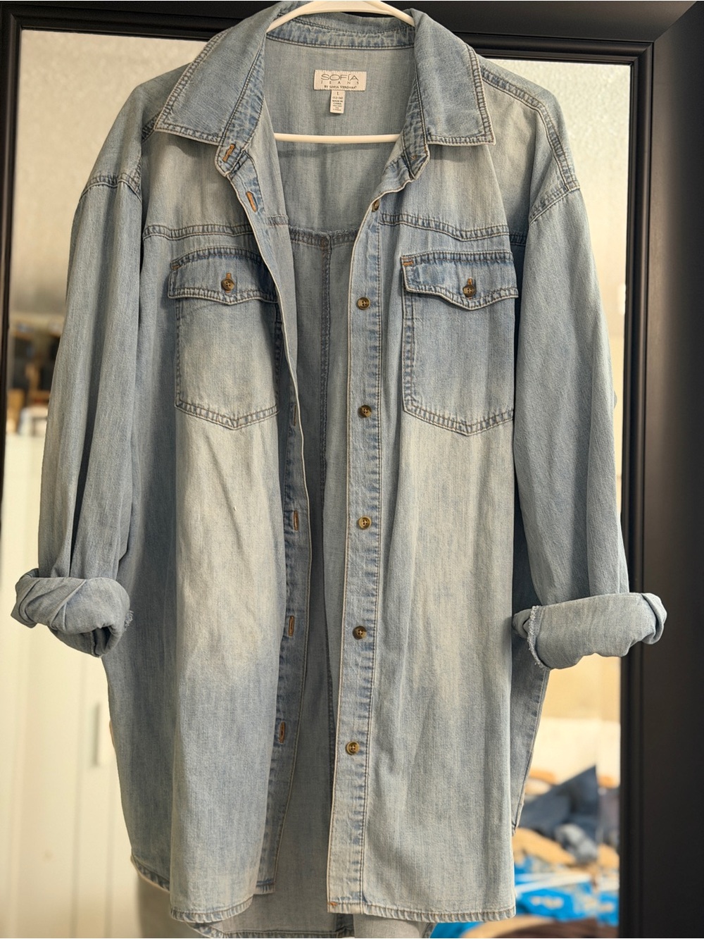 sofia by sofia vergara Light Blue Denim Shirt Jacket